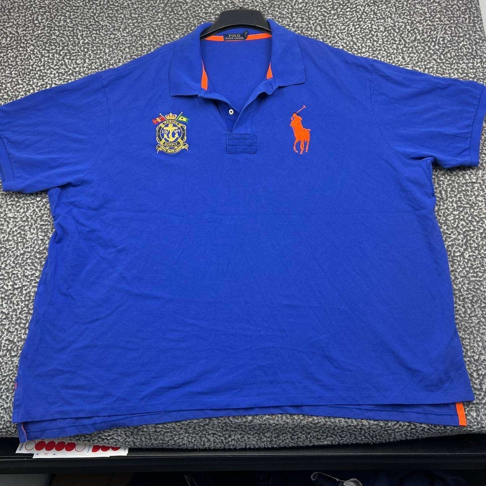 Polo Ralph Lauren Polo Shirt Men 5XB Big Marine Supply Crest Short Sleeve Cotton
